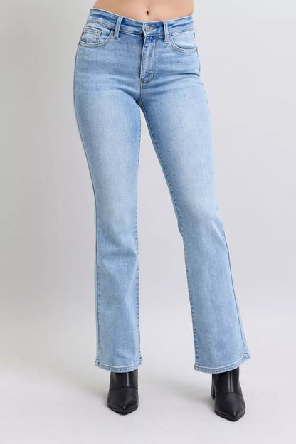 Judy Blue Mid Rise Thermal Bootcut Jeans - Bitsy Gypsy Boutique