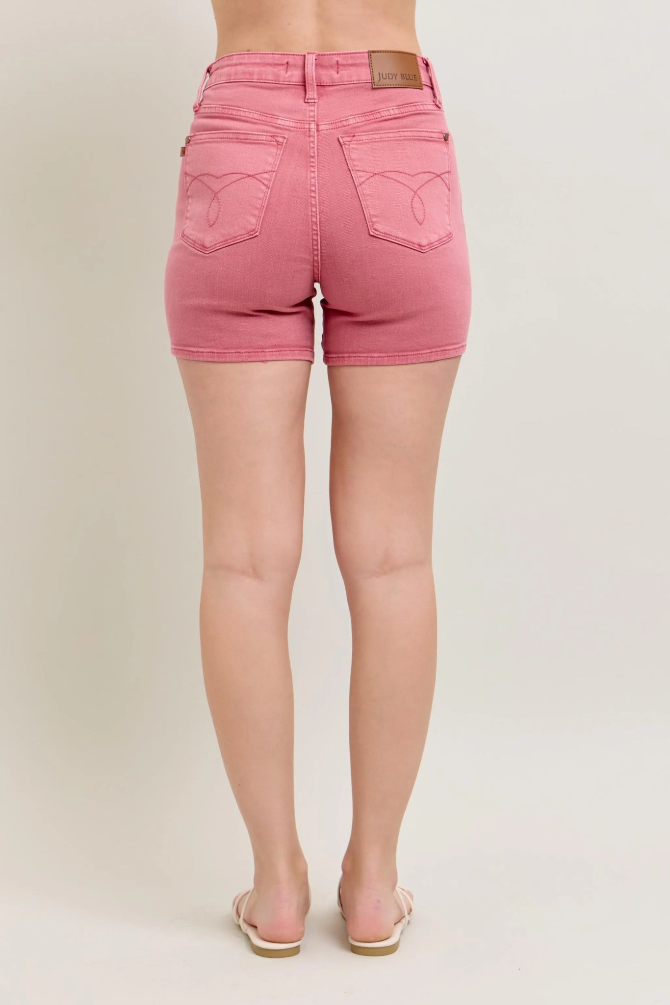 Judy Blue Pink Back Pkt Embroidery Shorts - Bitsy Gypsy Boutique