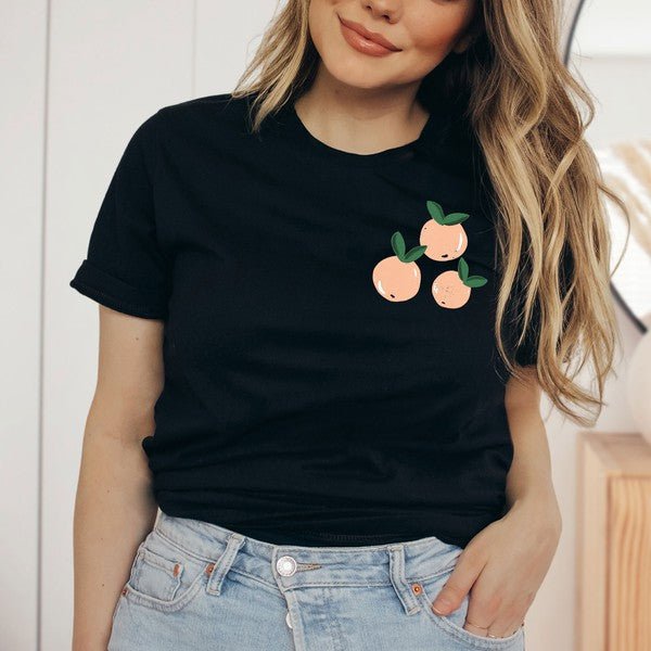 Just Peachy Rainbow Front & Back Graphic Tee - Bitsy Gypsy Boutique