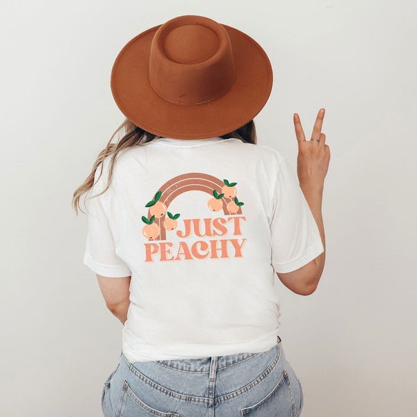 Just Peachy Rainbow Front & Back Graphic Tee - Bitsy Gypsy Boutique