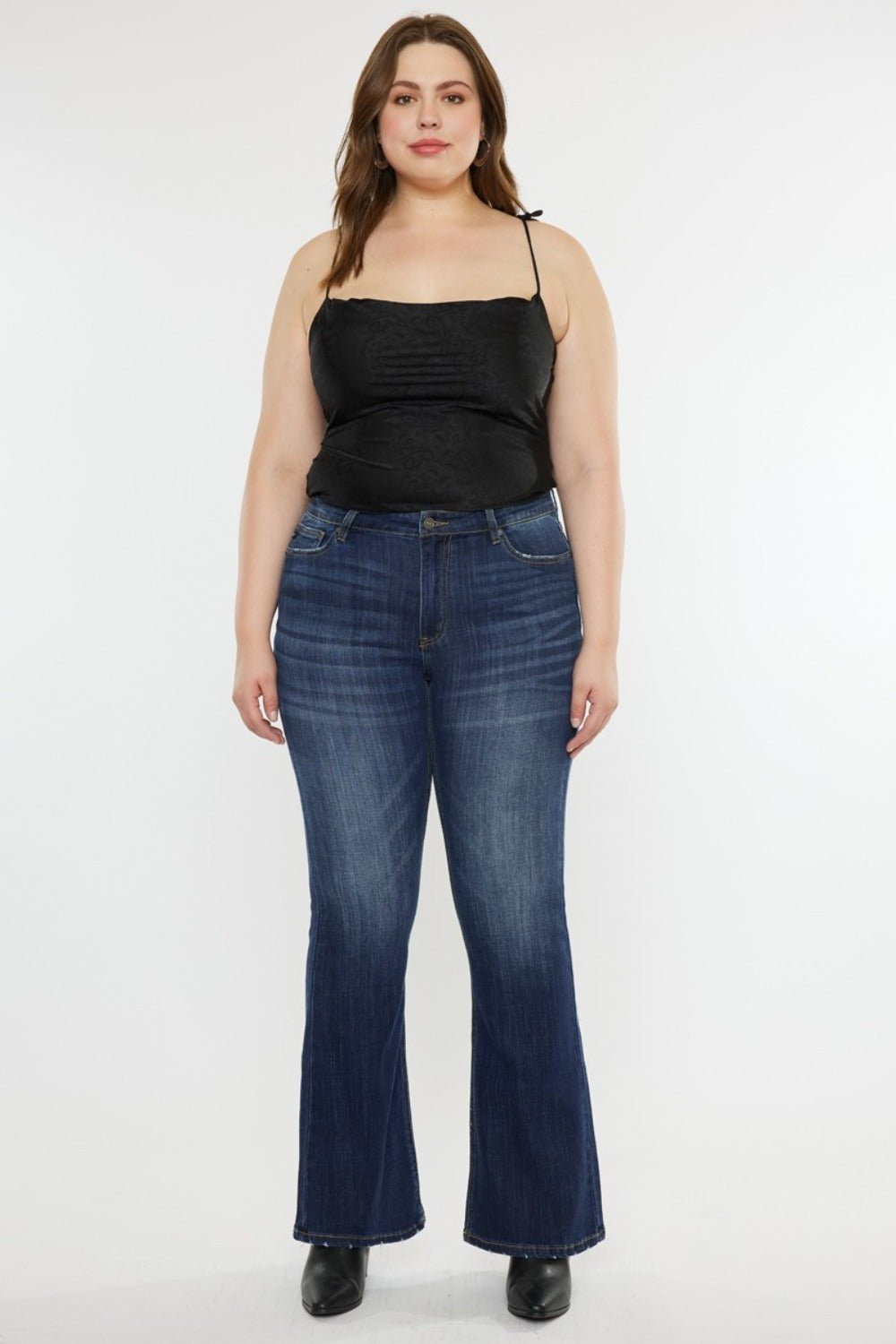 Kancan Full Size Mid Rise Slim Flare Jeans - Bitsy Gypsy Boutique