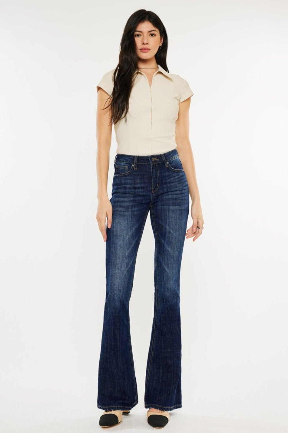 Kancan Full Size Mid Rise Slim Flare Jeans - Bitsy Gypsy Boutique