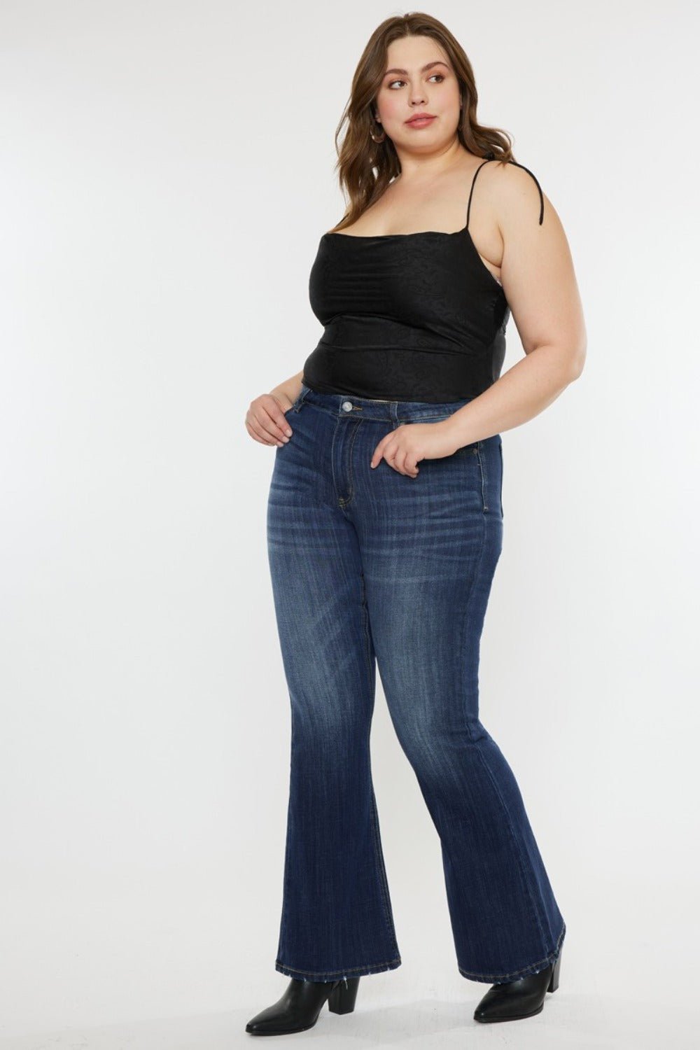 Kancan Full Size Mid Rise Slim Flare Jeans - Bitsy Gypsy Boutique