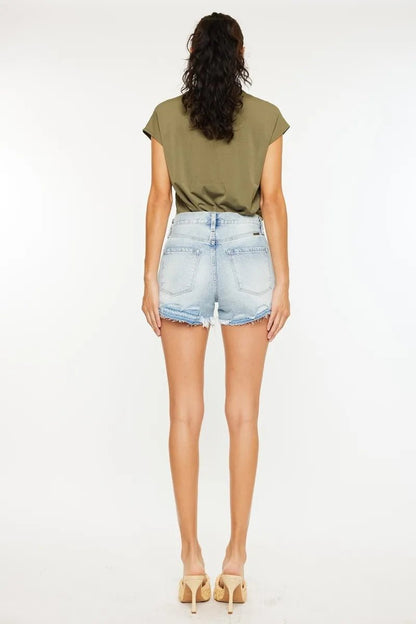 Kancan High Rise Raw Hem Denim Shorts - Bitsy Gypsy Boutique