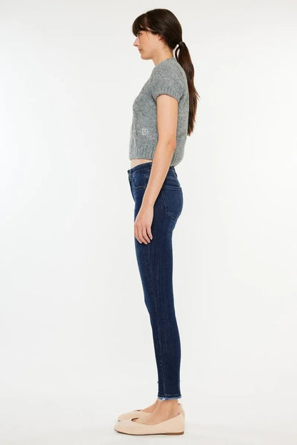 Kancan High - Rise Slim Fit Raw Hem Ankle Jeans - Bitsy Gypsy Boutique