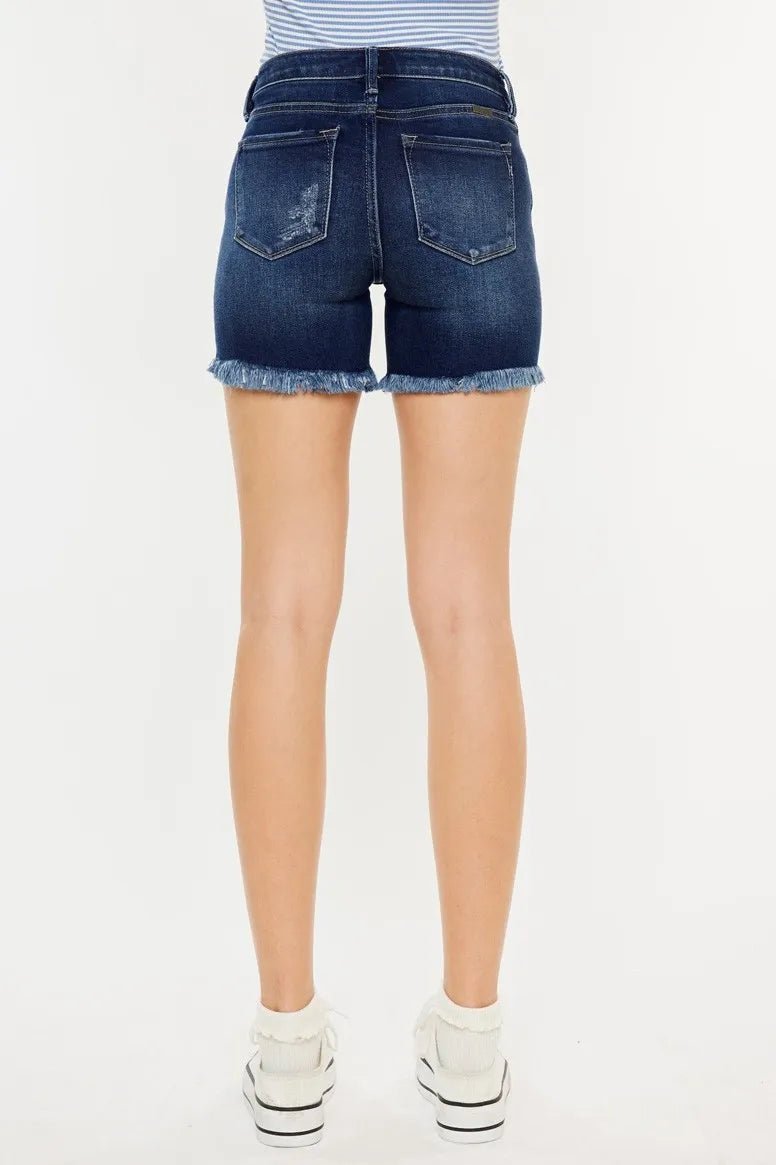 Kancan Mid Rise Button Fly Denim Shorts - Bitsy Gypsy Boutique