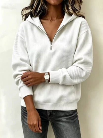Kangaroo Pocket Half-Zip Hoodie - Bitsy Gypsy Boutique