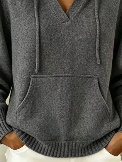 Kangaroo Pocket Hooded Sweater by Trendsi