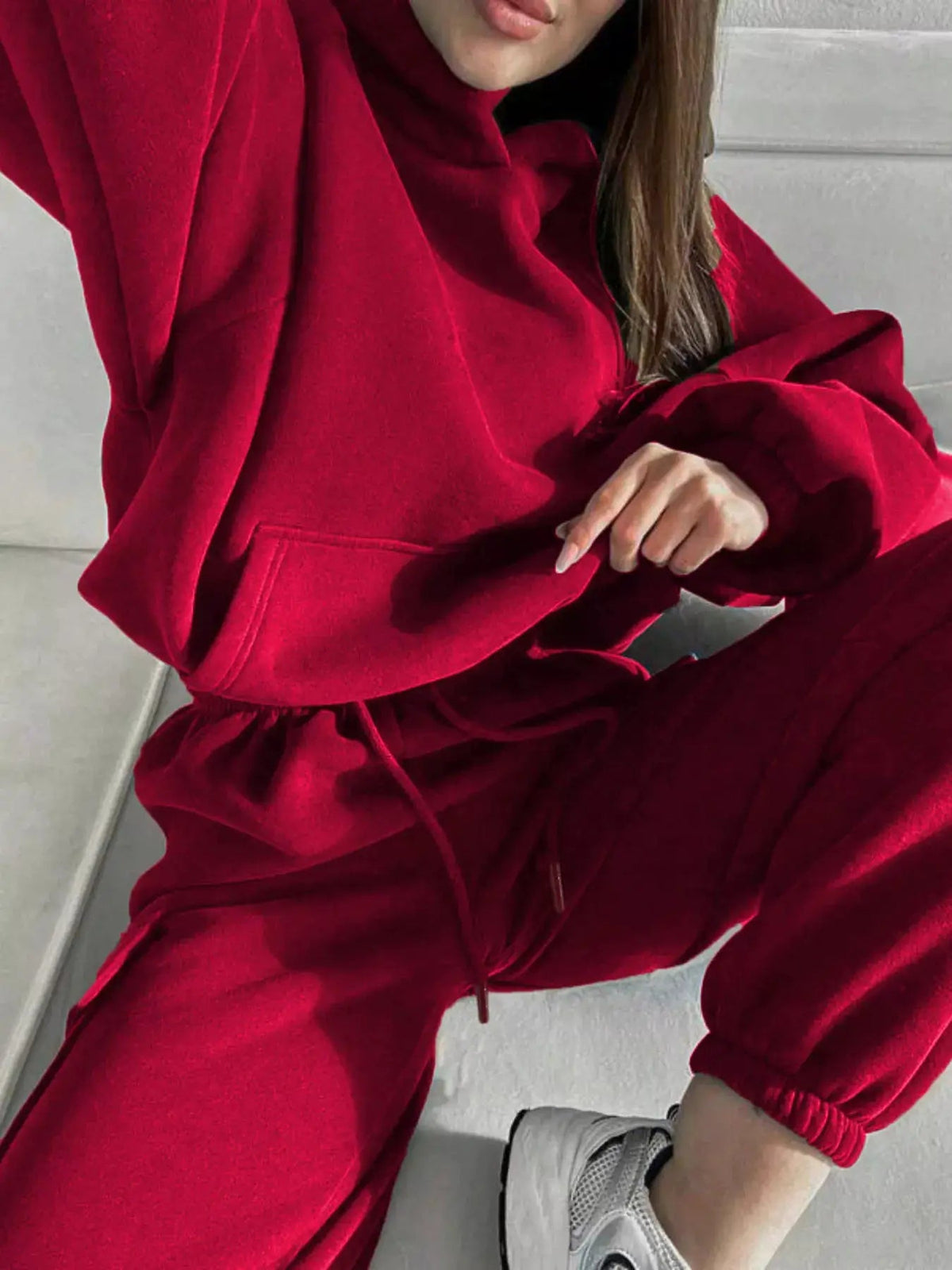 Kangaroo Pocket Hoodie and Joggers Set - Bitsy Gypsy Boutique