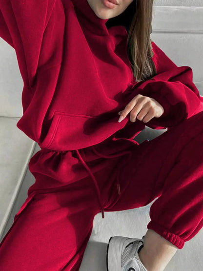 Kangaroo Pocket Hoodie and Joggers Set - Bitsy Gypsy Boutique