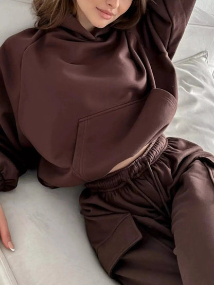 Kangaroo Pocket Hoodie and Joggers Set - Bitsy Gypsy Boutique