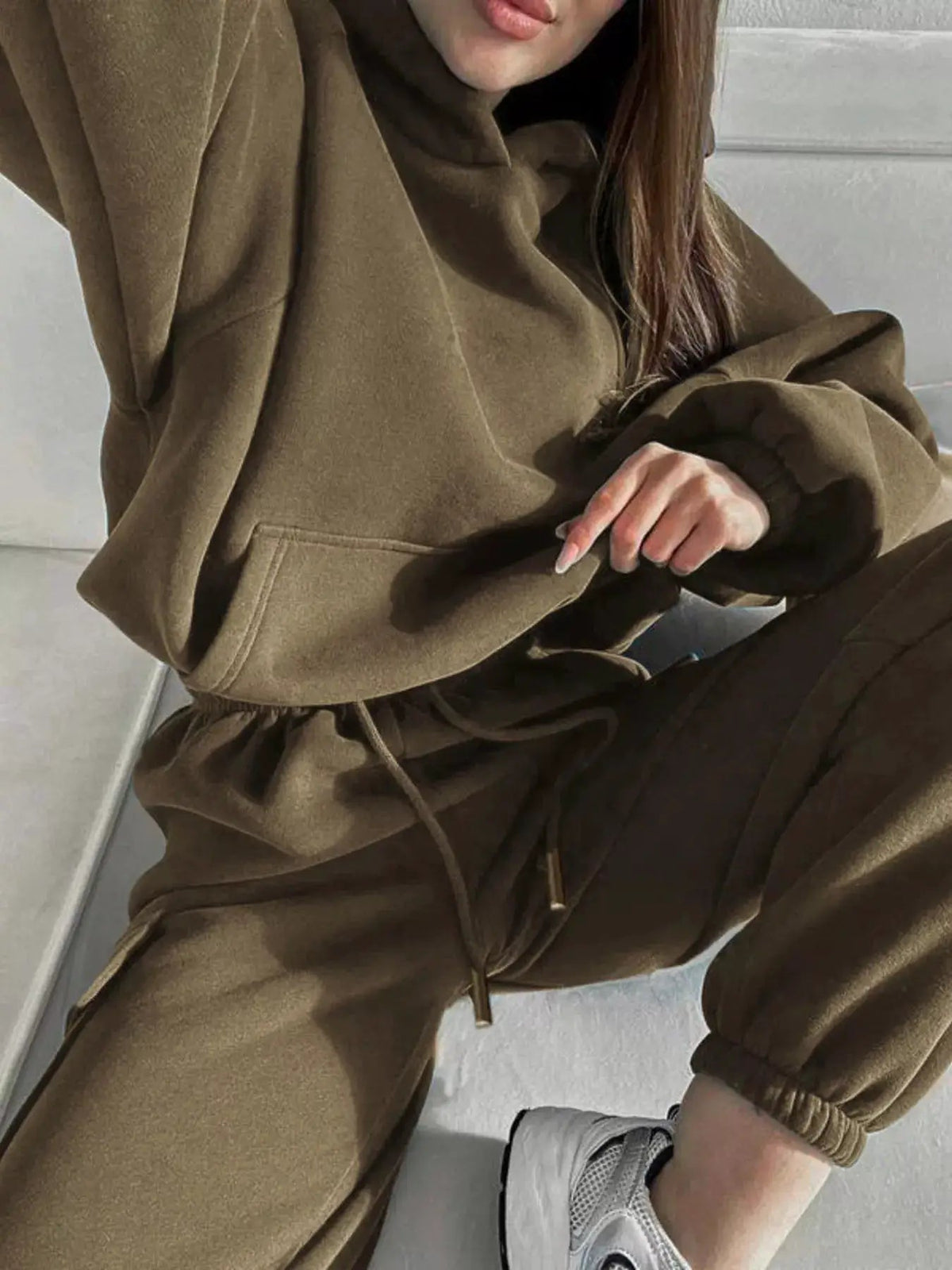Kangaroo Pocket Hoodie and Joggers Set - Bitsy Gypsy Boutique