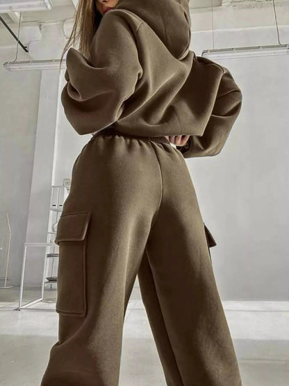 Kangaroo Pocket Hoodie and Joggers Set - Bitsy Gypsy Boutique