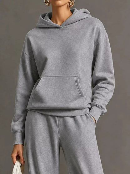 Kangaroo Pocket Hoodie and Pants Set - Bitsy Gypsy Boutique