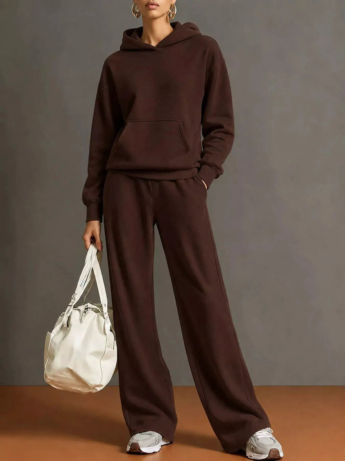 Kangaroo Pocket Hoodie and Pants Set - Bitsy Gypsy Boutique