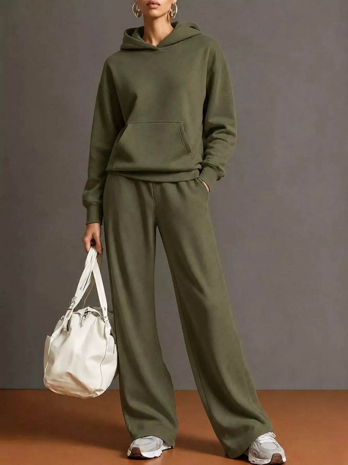 Kangaroo Pocket Hoodie and Pants Set - Bitsy Gypsy Boutique