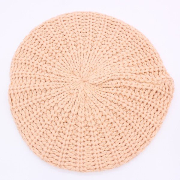 KNITTED CABLE KNIT FASHION BERET - Bitsy Gypsy Boutique