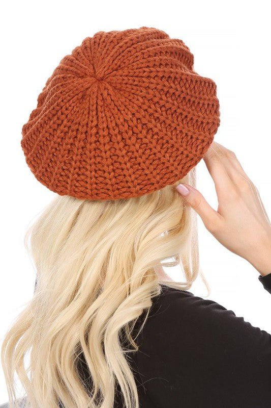 KNITTED CABLE KNIT FASHION BERET - Bitsy Gypsy Boutique