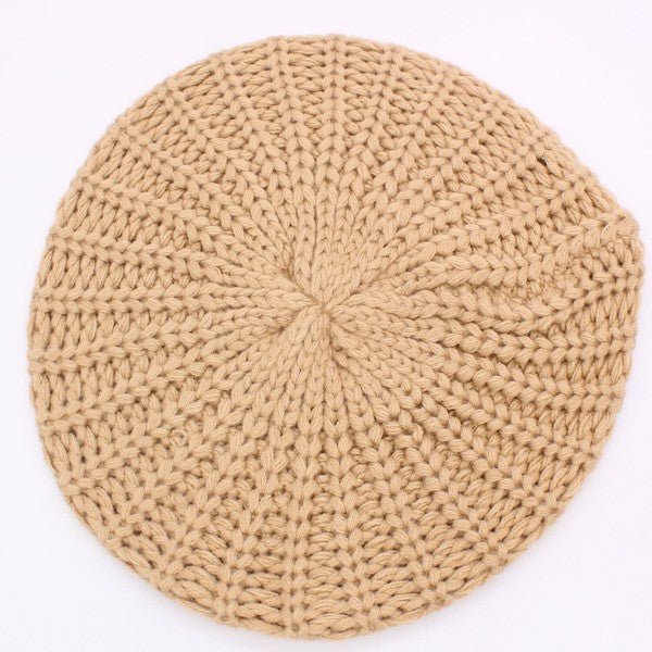 KNITTED CABLE KNIT FASHION BERET - Bitsy Gypsy Boutique