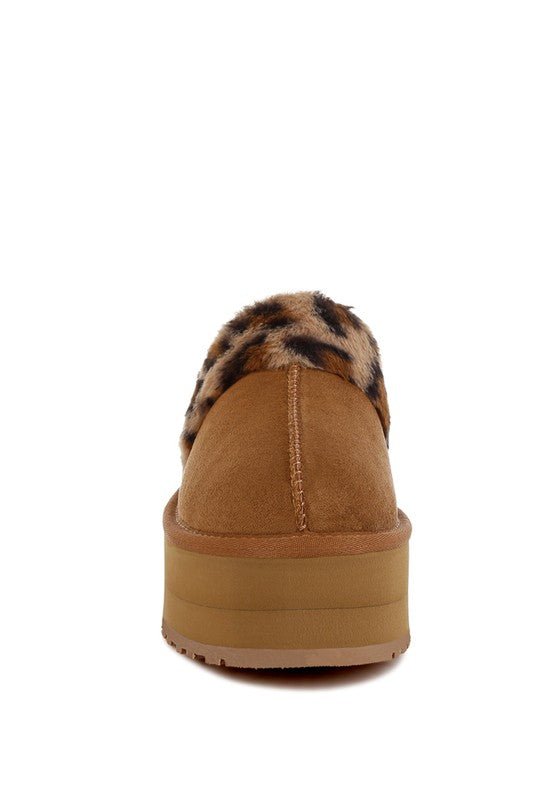 Kutchu Leopard Faux Fur Platform Classic Slingback - Bitsy Gypsy Boutique