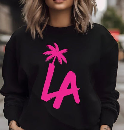 LA Palm Tree CrewNeck Sweatshirt - Bitsy Gypsy Boutique