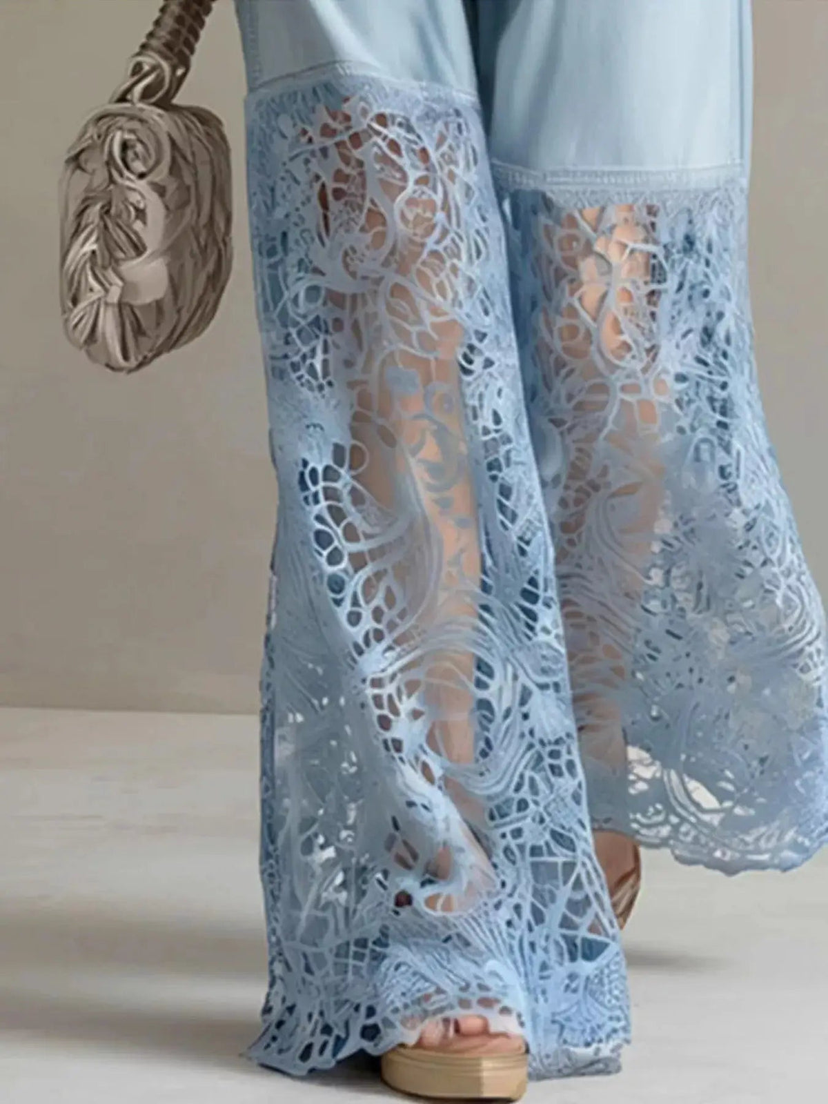Lace Patchwork Wide Leg Jeans - Bitsy Gypsy Boutique