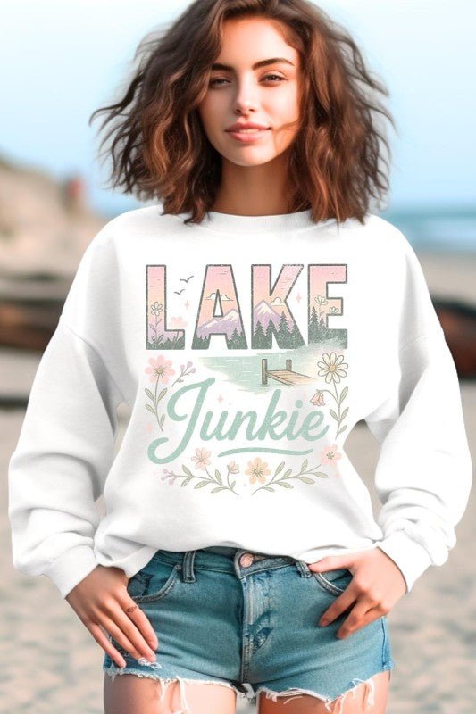 Lake Junkie Graphic Sweatshirt - Bitsy Gypsy Boutique