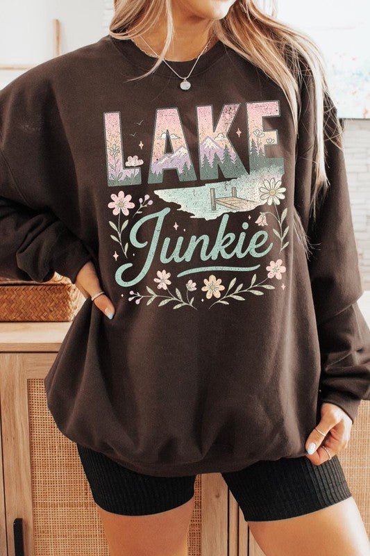 Lake Junkie Graphic Sweatshirt - Bitsy Gypsy Boutique