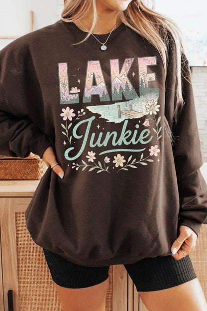 Lake Junkie Graphic Sweatshirt - Bitsy Gypsy Boutique