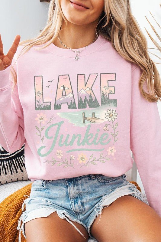 Lake Junkie Graphic Sweatshirt - Bitsy Gypsy Boutique