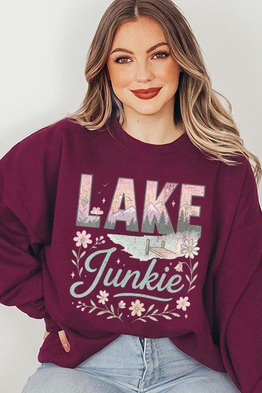 Lake Junkie Graphic Sweatshirt - Bitsy Gypsy Boutique