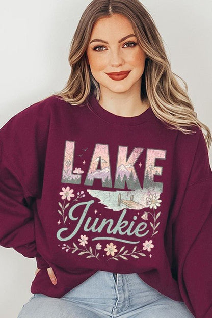 Lake Junkie Graphic Sweatshirt - Bitsy Gypsy Boutique