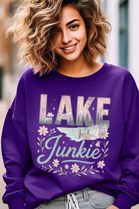Lake Junkie Graphic Sweatshirt - Bitsy Gypsy Boutique