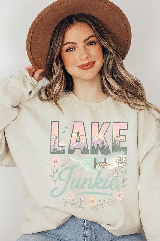 Lake Junkie Graphic Sweatshirt - Bitsy Gypsy Boutique