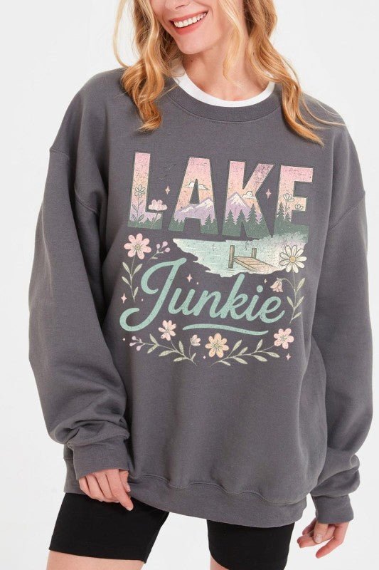 Lake Junkie Graphic Sweatshirt - Bitsy Gypsy Boutique