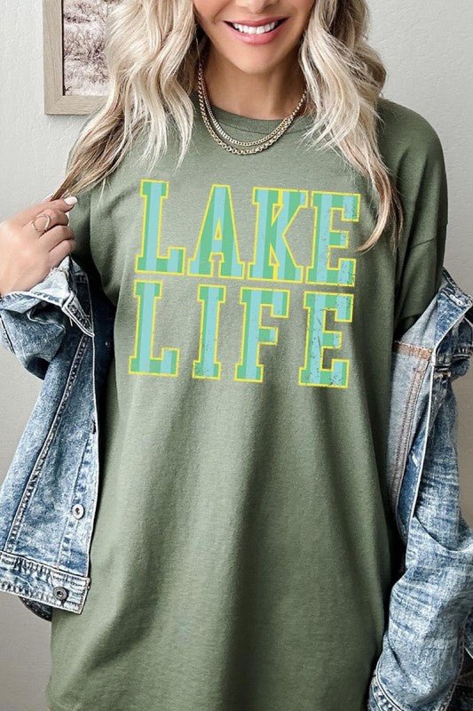 Lake Life Graphic Heavy Cotton Tee - Bitsy Gypsy Boutique