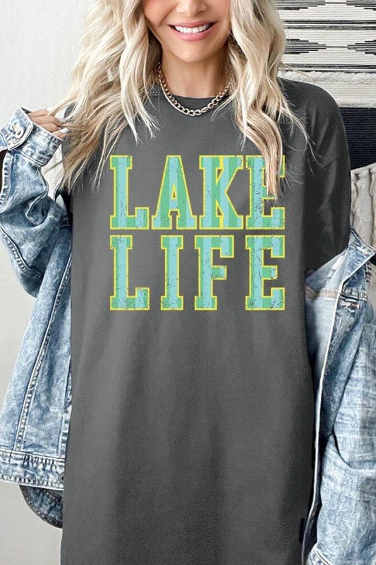Lake Life Graphic Heavy Cotton Tee - Bitsy Gypsy Boutique
