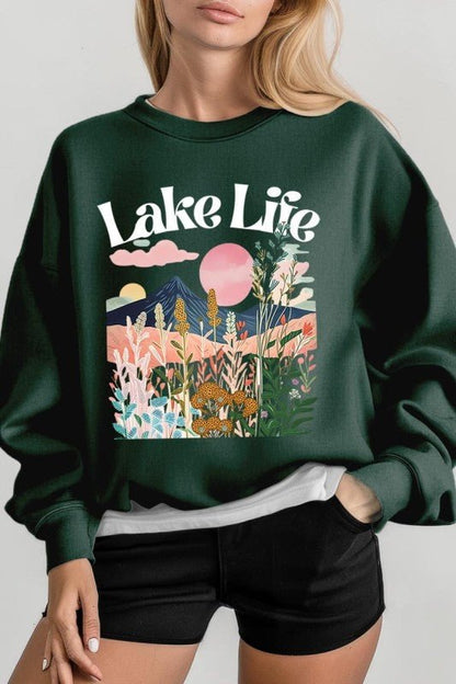 Lake Life Graphic Sweatshirt - Bitsy Gypsy Boutique