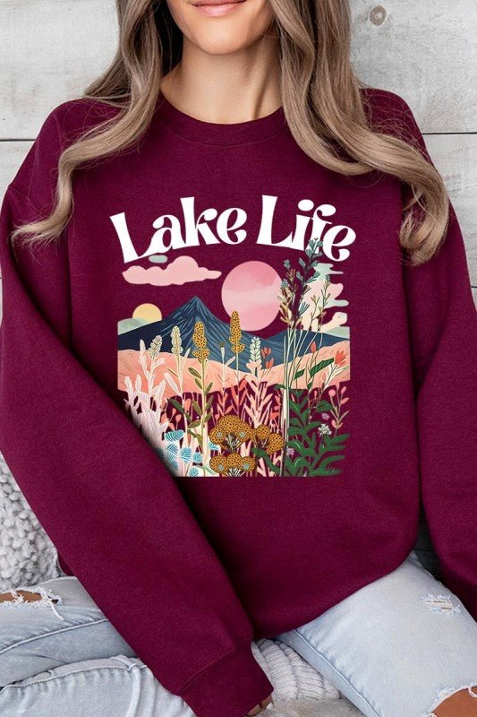 Lake Life Graphic Sweatshirt - Bitsy Gypsy Boutique
