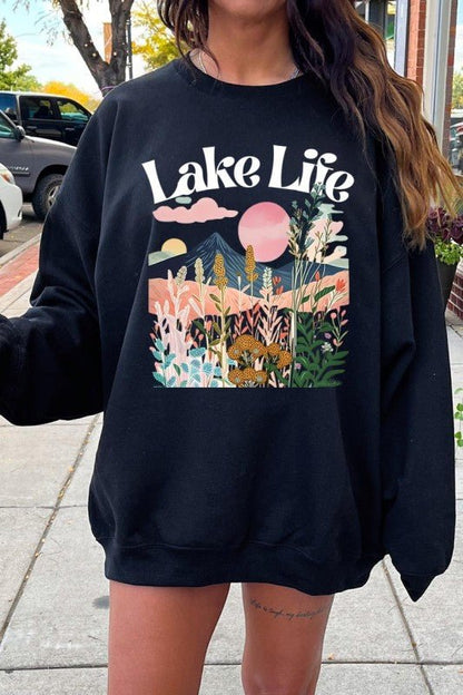 Lake Life Graphic Sweatshirt - Bitsy Gypsy Boutique