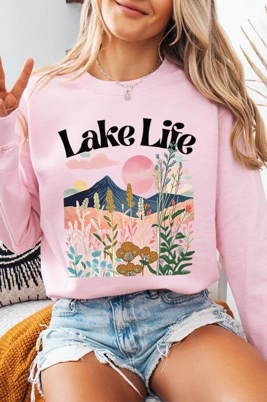 Lake Life Graphic Sweatshirt - Bitsy Gypsy Boutique