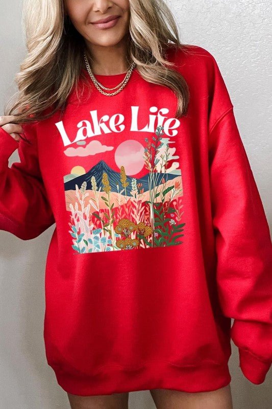 Lake Life Graphic Sweatshirt - Bitsy Gypsy Boutique