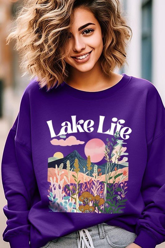 Lake Life Graphic Sweatshirt - Bitsy Gypsy Boutique