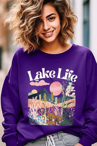 Lake Life Graphic Sweatshirt - Bitsy Gypsy Boutique
