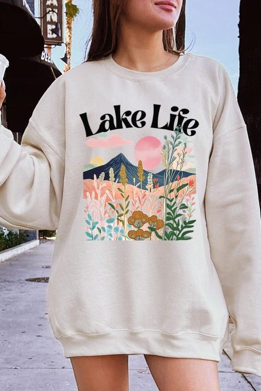 Lake Life Graphic Sweatshirt - Bitsy Gypsy Boutique