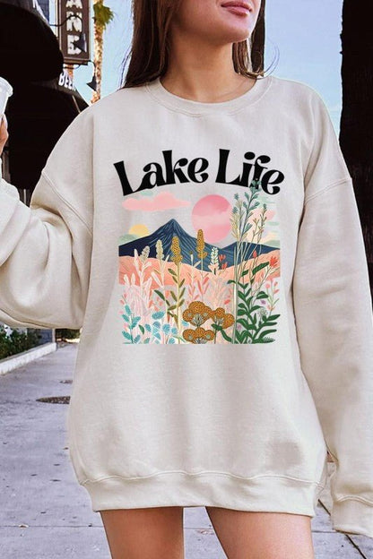 Lake Life Graphic Sweatshirt - Bitsy Gypsy Boutique