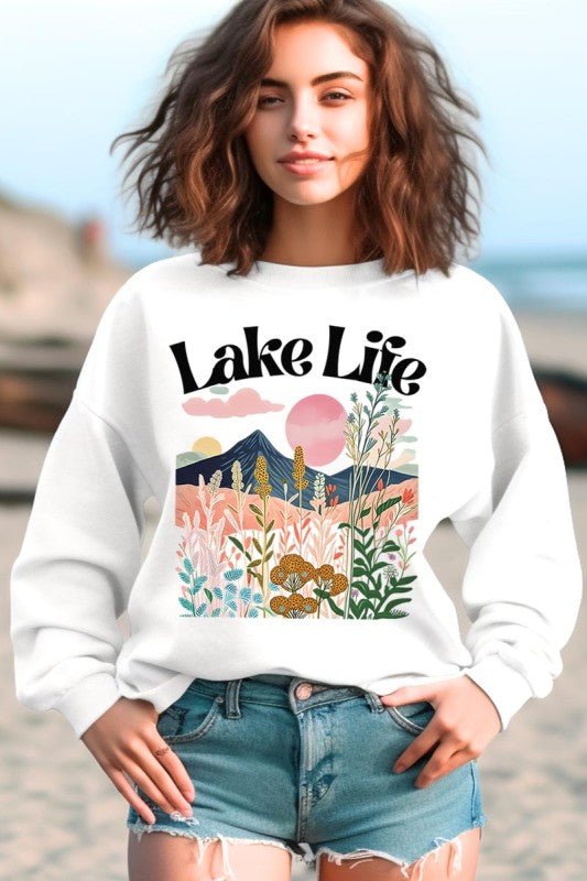 Lake Life Graphic Sweatshirt - Bitsy Gypsy Boutique