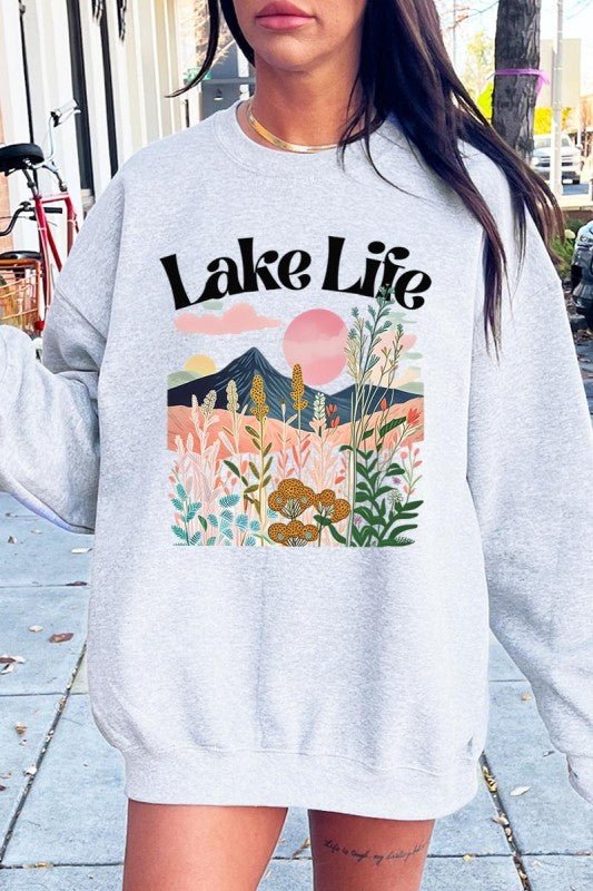 Lake Life Graphic Sweatshirt - Bitsy Gypsy Boutique