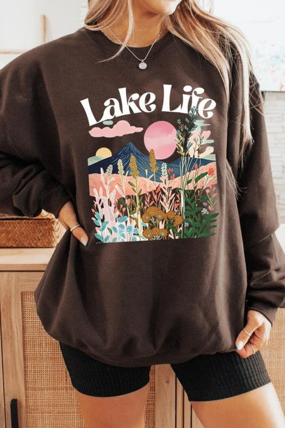 Lake Life Graphic Sweatshirt - Bitsy Gypsy Boutique