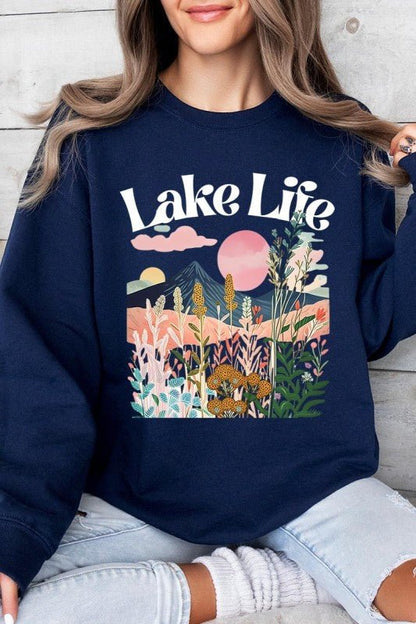 Lake Life Graphic Sweatshirt - Bitsy Gypsy Boutique